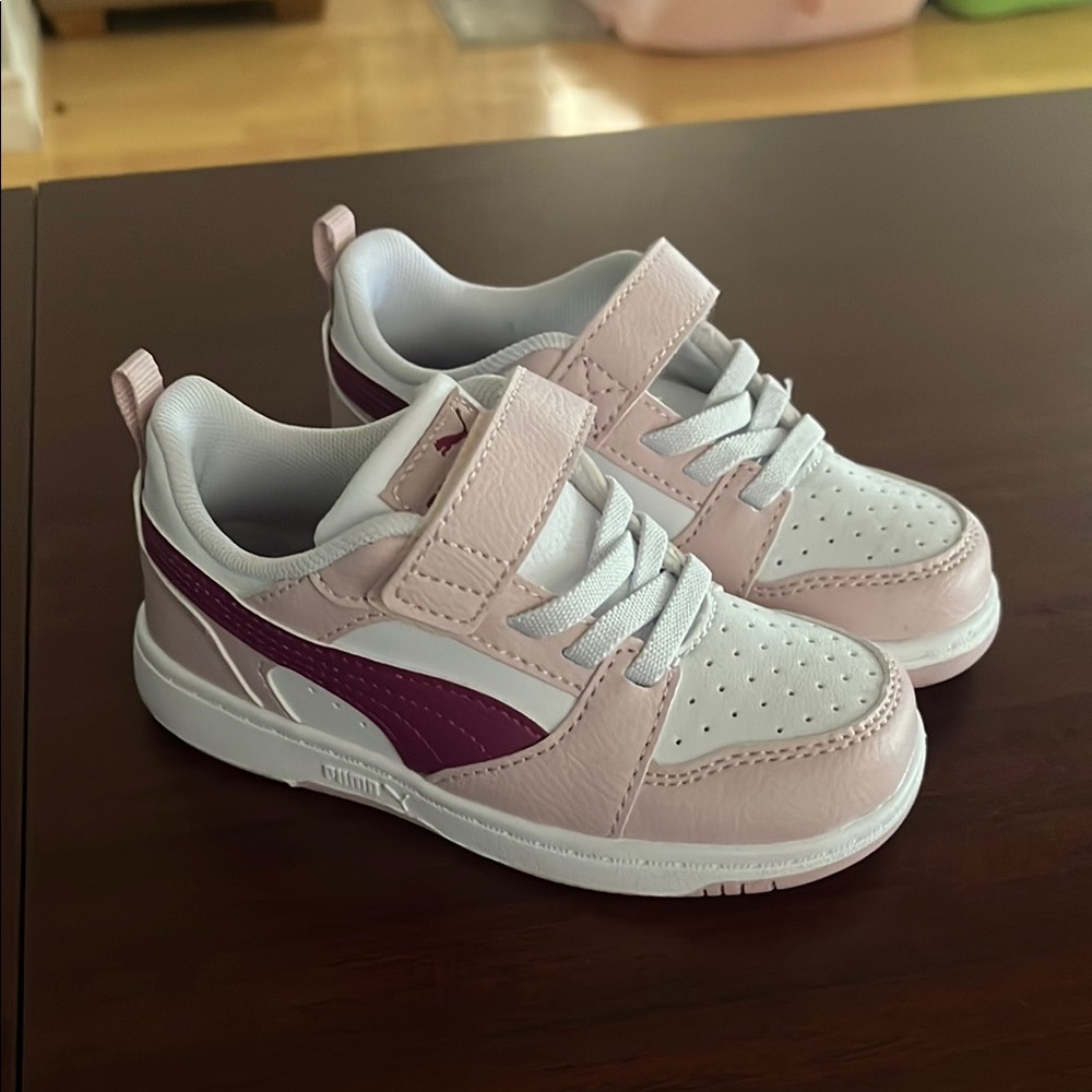 Puma Kids' Pink and White Sneakers